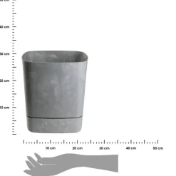 Donica z podstawką CUBI recykling szary beton 30x30 cm