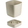Donica z podstawką CUBI recykling beż 19x19 cm