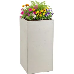 Donica Betonique na kółkach beton recykling beż 30x30xh60 cm * HowHomely Sale