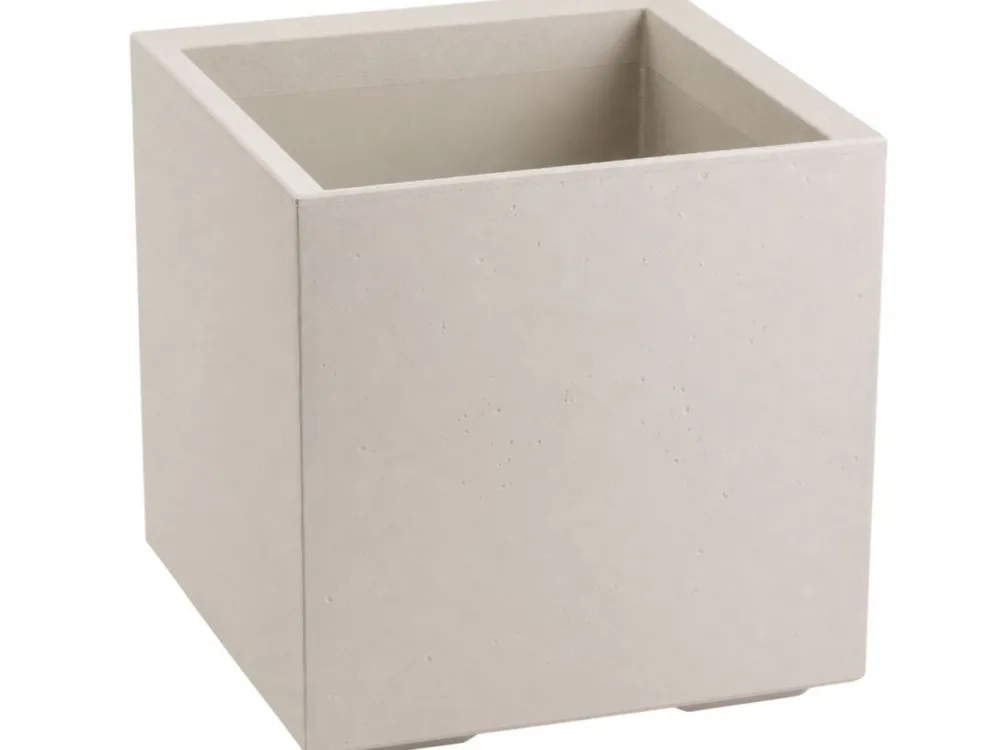 Donica Betonique na kółkach beton recykling beż 40x40xh40 cm * HowHomely Clearance