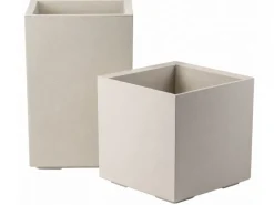 Donica Betonique na kółkach beton recykling beż 40x40xh40 cm * HowHomely Clearance