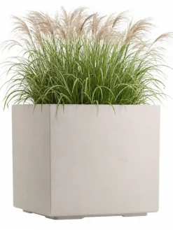 Donica Betonique na kółkach beton recykling beż 40x40xh40 cm * HowHomely Clearance