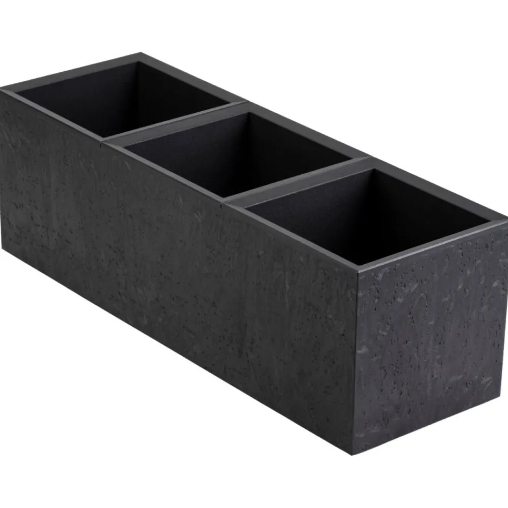 Donica Betonique na kółkach czarny beton 90x30xh30 cm * HowHomely Online