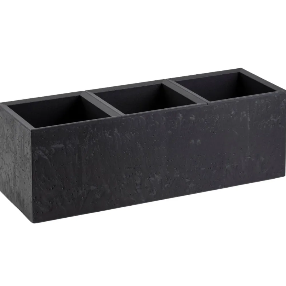 Donica Betonique na kółkach czarny beton 90x30xh30 cm * HowHomely Online