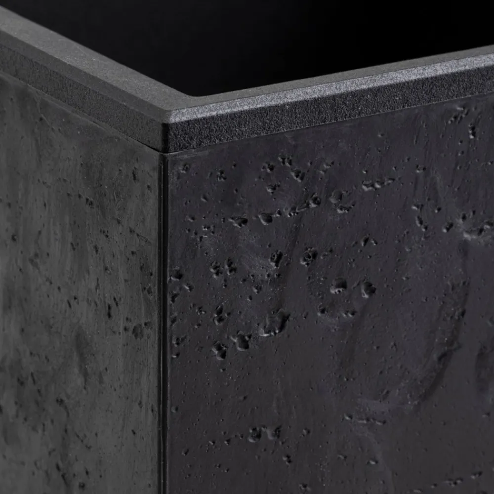 Donica Betonique na kółkach czarny beton 30x30xh60 cm * HowHomely Outlet