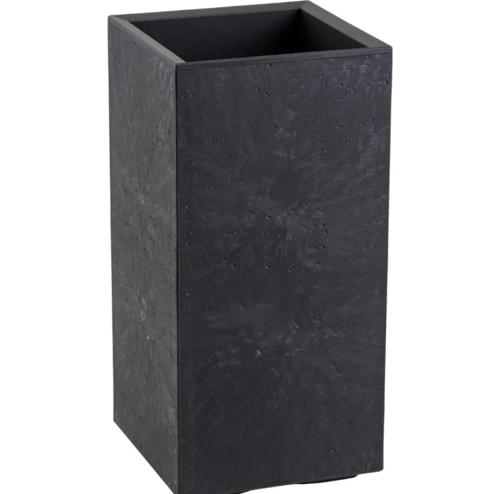 Donica Betonique na kółkach czarny beton 30x30xh60 cm * HowHomely Outlet