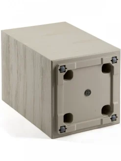 Donica Betonique na kółkach deska recykling beż H60x40 cm * HowHomely Discount