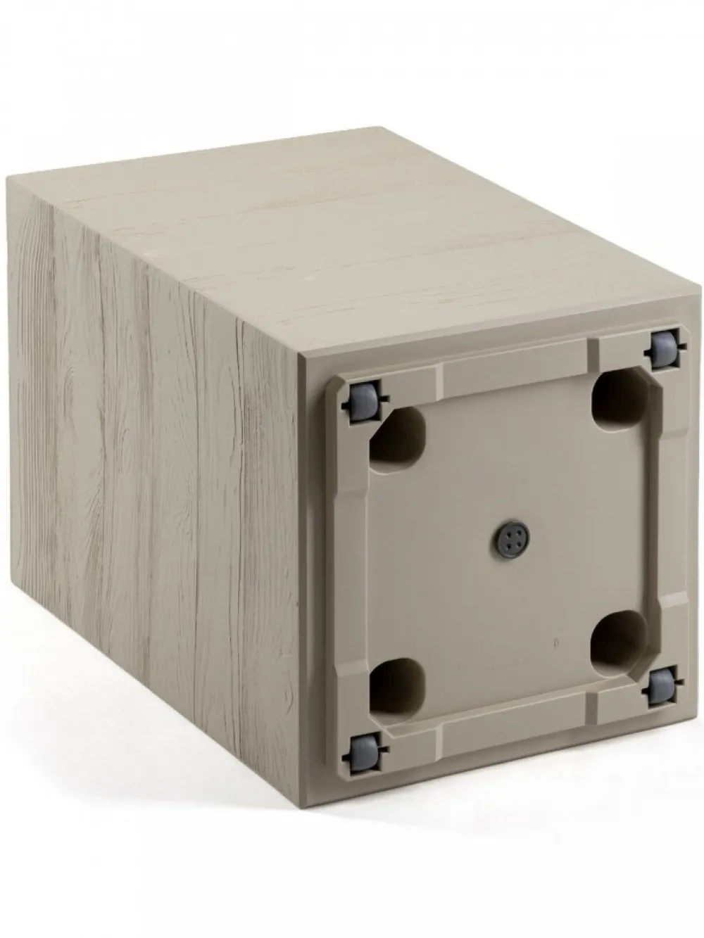 Donica Betonique na kółkach deska recykling beż H60x40 cm * HowHomely Discount