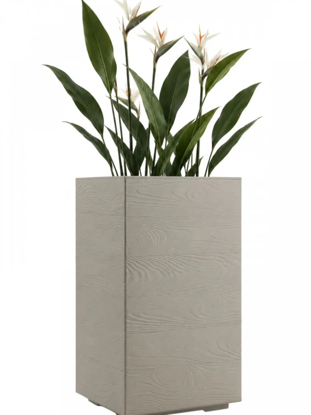 Donica Betonique na kółkach deska recykling beż H60x40 cm * HowHomely Discount