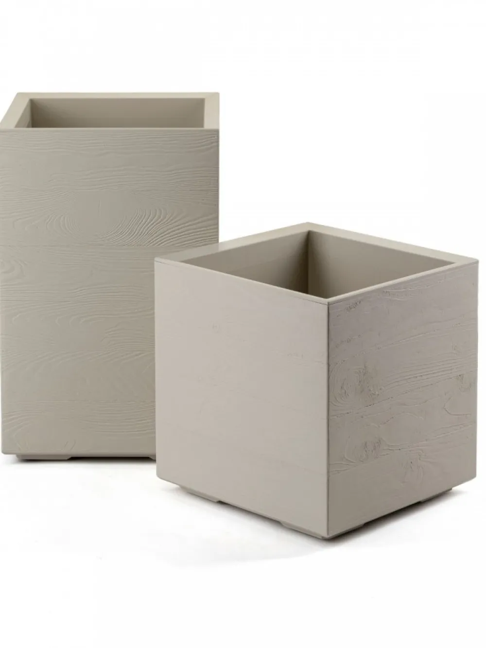 Donica Betonique na kółkach deska recykling beż H60x40 cm * HowHomely Discount