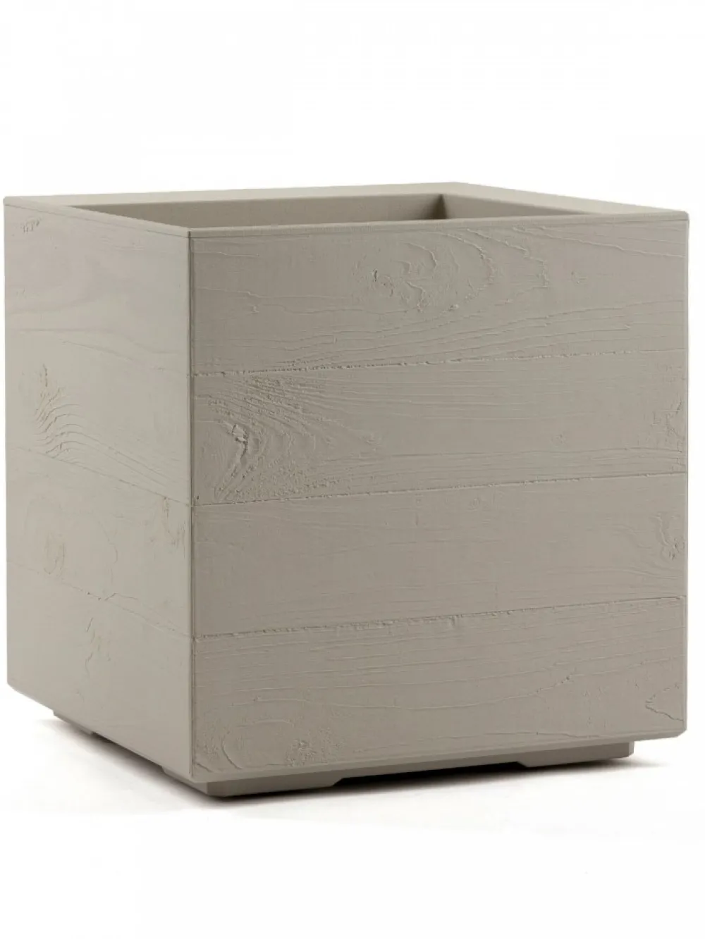 Donica Betonique na kółkach deska recykling beż 40x40xh40 cm * HowHomely Online