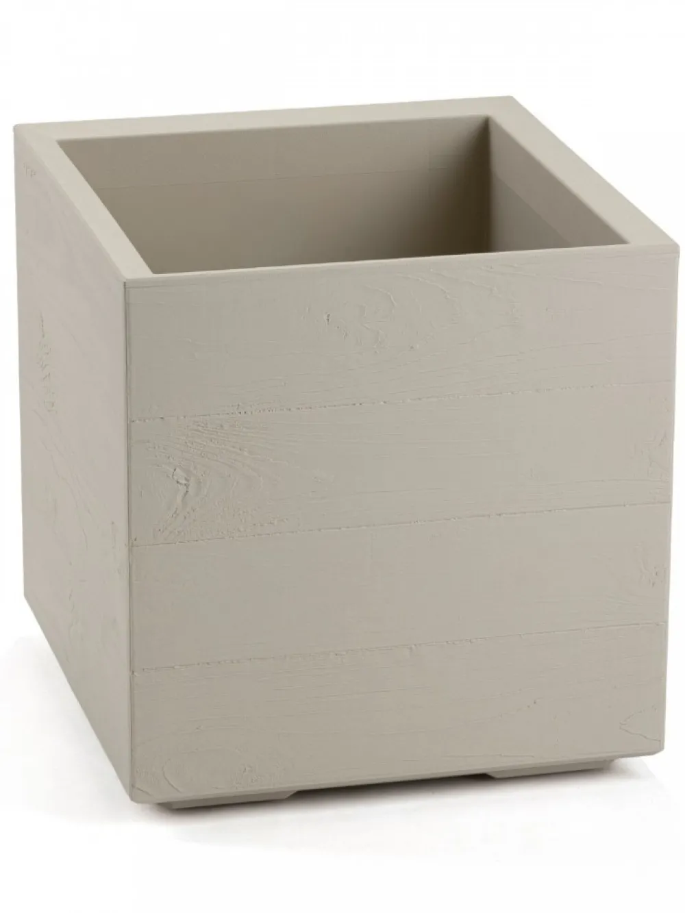 Donica Betonique na kółkach deska recykling beż 40x40xh40 cm * HowHomely Online