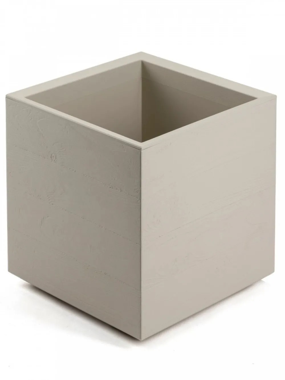 Donica Betonique na kółkach deska recykling beż 40x40xh40 cm * HowHomely Online