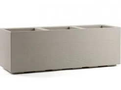 Donica Betonique na kółkach deska recykling beż 90x30xh30 cm * HowHomely Sale