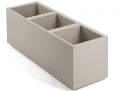Donica Betonique na kółkach deska recykling beż 90x30xh30 cm * HowHomely Sale