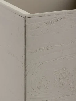 Donica Betonique na kółkach deska recykling beż 30x30xh30 cm * HowHomely Outlet