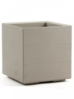 Donica Betonique na kółkach deska recykling beż 30x30xh30 cm * HowHomely Outlet