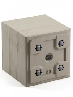 Donica Betonique na kółkach deska recykling beż 30x30xh30 cm * HowHomely Outlet