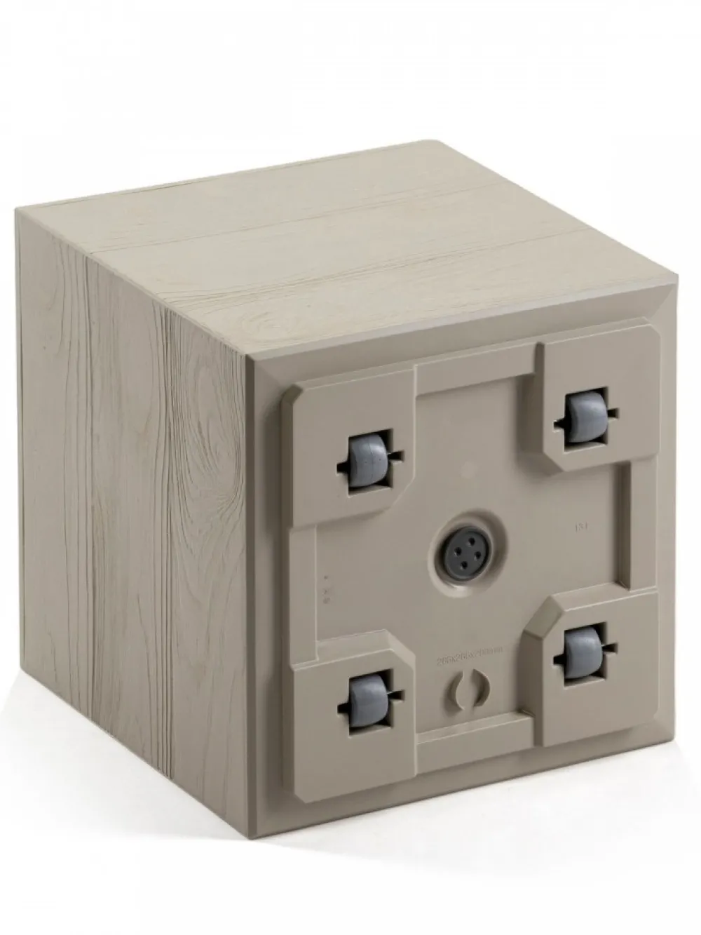 Donica Betonique na kółkach deska recykling beż 30x30xh30 cm * HowHomely Outlet