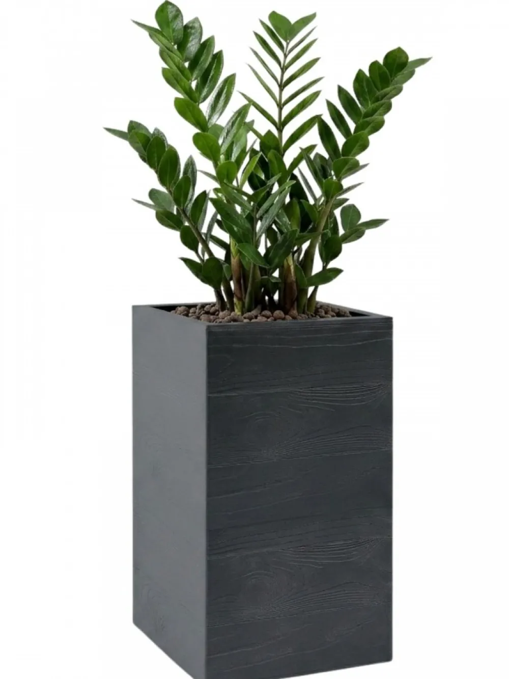 Donica Betonique na kółkach deska recykling antracyt 30x30xh60 cm * HowHomely New