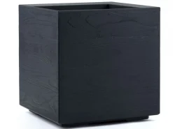 Donica Betonique na kółkach deska recykling antracyt 40x40xh40 cm * HowHomely