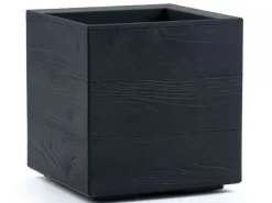 Donica Betonique na kółkach deska recykling antracyt 30x30xh30 cm * HowHomely Discount