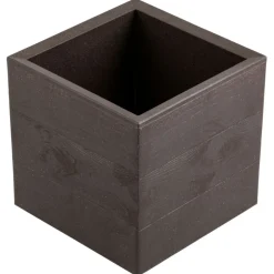 Donica Betonique na kółkach deska coffee espresso 30x30xh30 cm * HowHomely Best