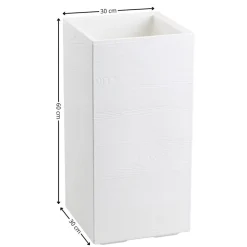 Donica Betonique na kółkach deska recykling kremowy 30x30xh60 cm * HowHomely Hot
