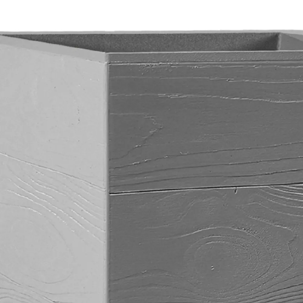 Donica Betonique na kółkach deska recykling szara 30x30xh60 cm * HowHomely Online