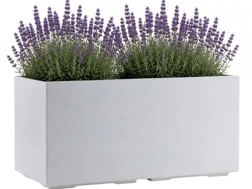 Donica Betonique na kółkach recykling beton kremowy H39X78 cm * HowHomely Discount