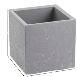 Donica Betonique na kółkach szary beton 30x30xh30 cm * HowHomely