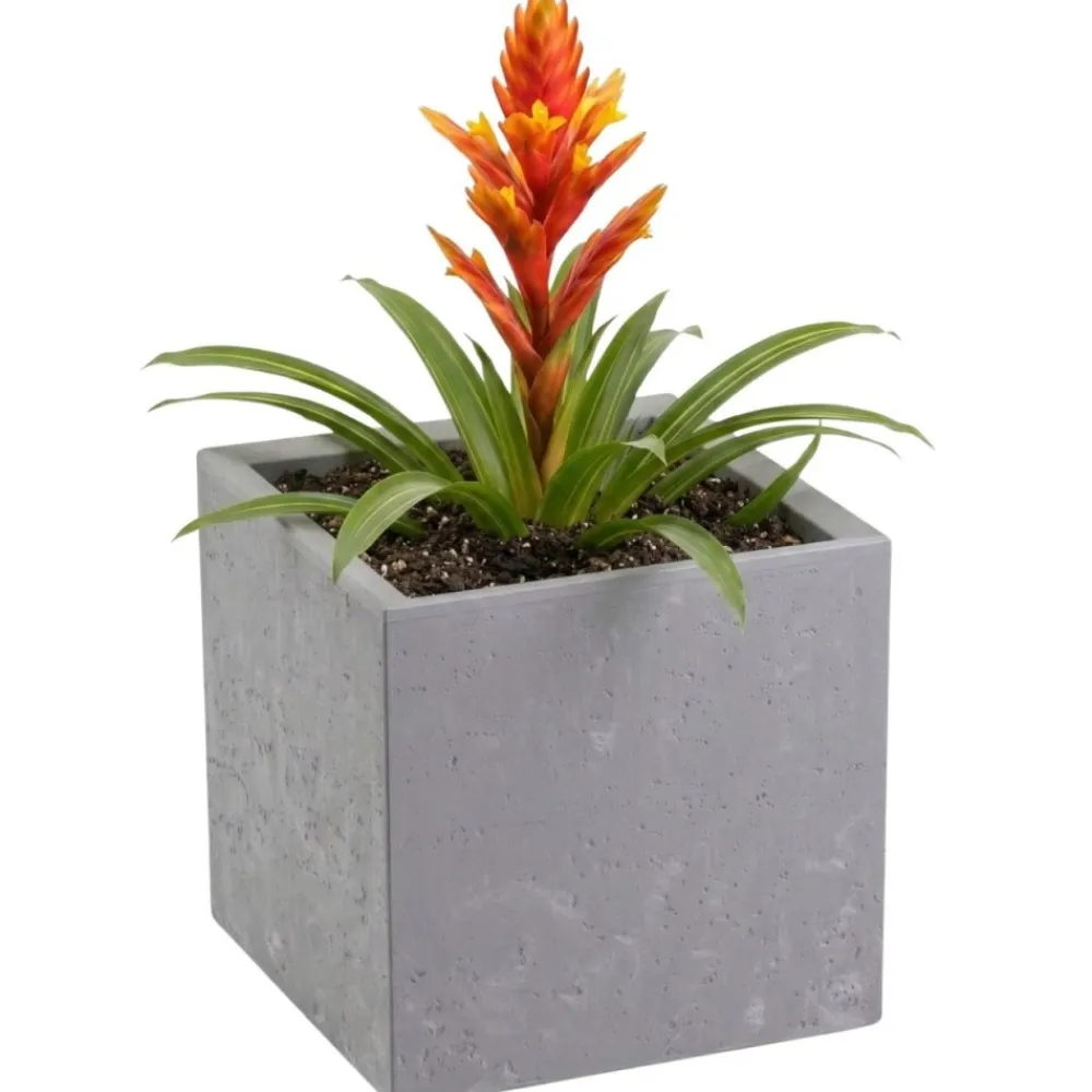 Donica Betonique na kółkach szary beton 30x30xh30 cm * HowHomely