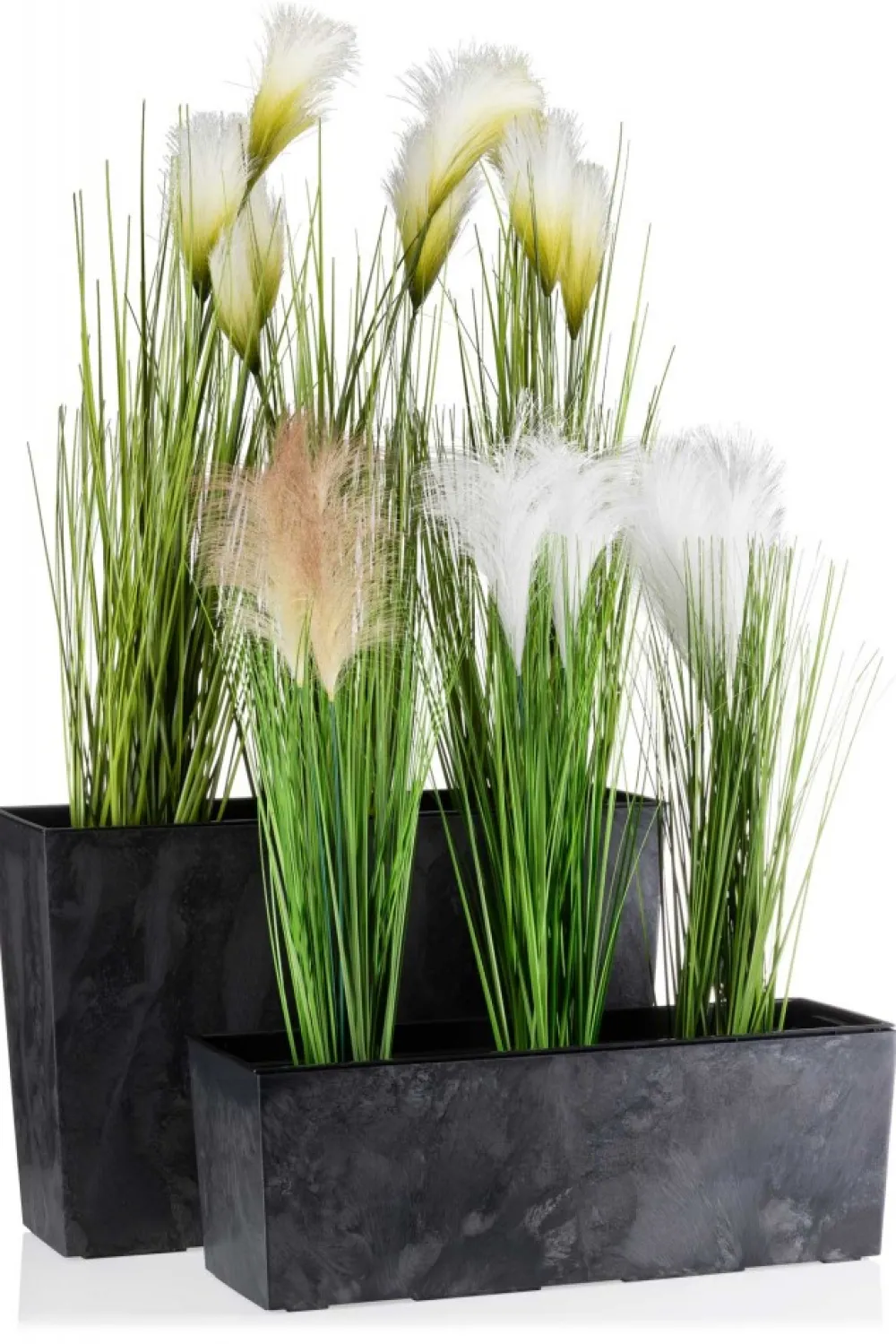 Donica Bouquet czarny beton 56xh19 cm * HowHomely New