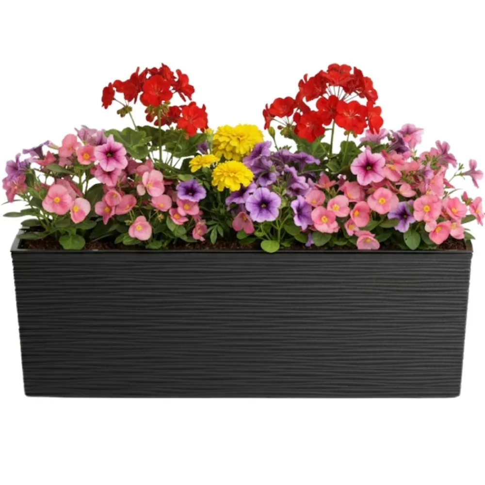 Donica Bouquet Riflo czarny 56xh19 cm * HowHomely Outlet