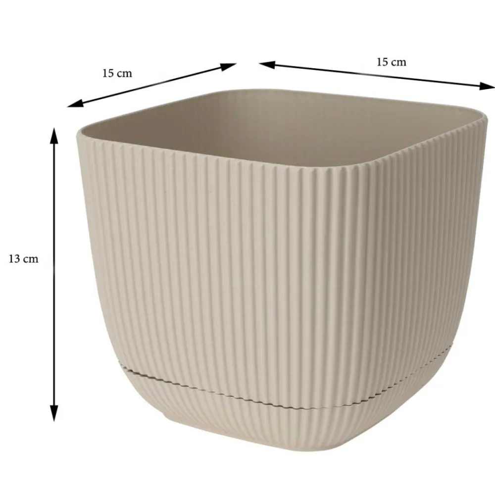 Donica kwadratowa z podstawką ecri 13cm * Progarden