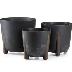 Donica Moss recykling czarny beton 30xh28,5 cm * HowHomely Outlet