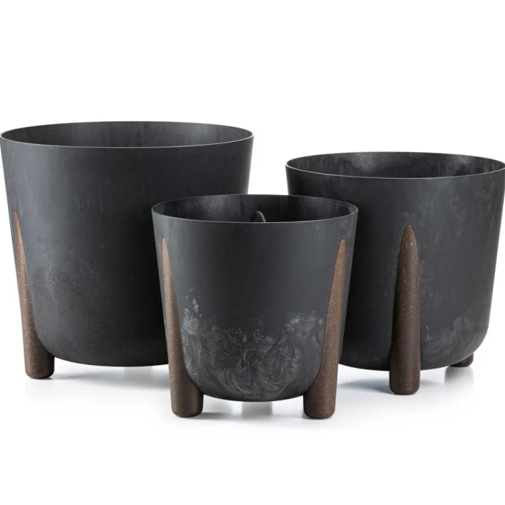 Donica Moss recykling czarny beton 30xh28,5 cm * HowHomely Outlet