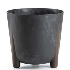 Donica Moss recykling czarny beton 30xh28,5 cm * HowHomely Outlet