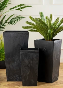 Donica Porto Czarny Beton h57x29x29 cm * HowHomely Best