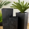 Donica Porto Czarny Beton h46x25x25 cm * HowHomely Clearance