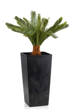 Donica Porto Czarny Beton h46x25x25 cm * HowHomely Clearance