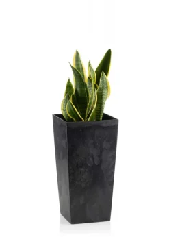Donica Porto Czarny Beton h46x25x25 cm * HowHomely Clearance