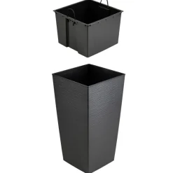 Donica Porto Riflo czarna h75x39,6x39,6 cm * HowHomely Outlet