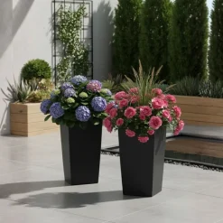 Donica Porto Riflo czarna h57x30x30 cm * HowHomely