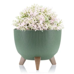 Donica Rosa linea ECO wood zielona 24xh15 cm * HowHomely