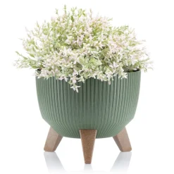 Donica Rosa linea ECO wood zielona 24xh15 cm * HowHomely