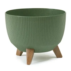 Donica Rosa linea ECO wood zielona 24xh15 cm * HowHomely