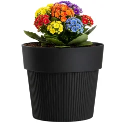 Donica SILVA LINE recykling czarna h11,5x13,2 cm * HowHomely Discount