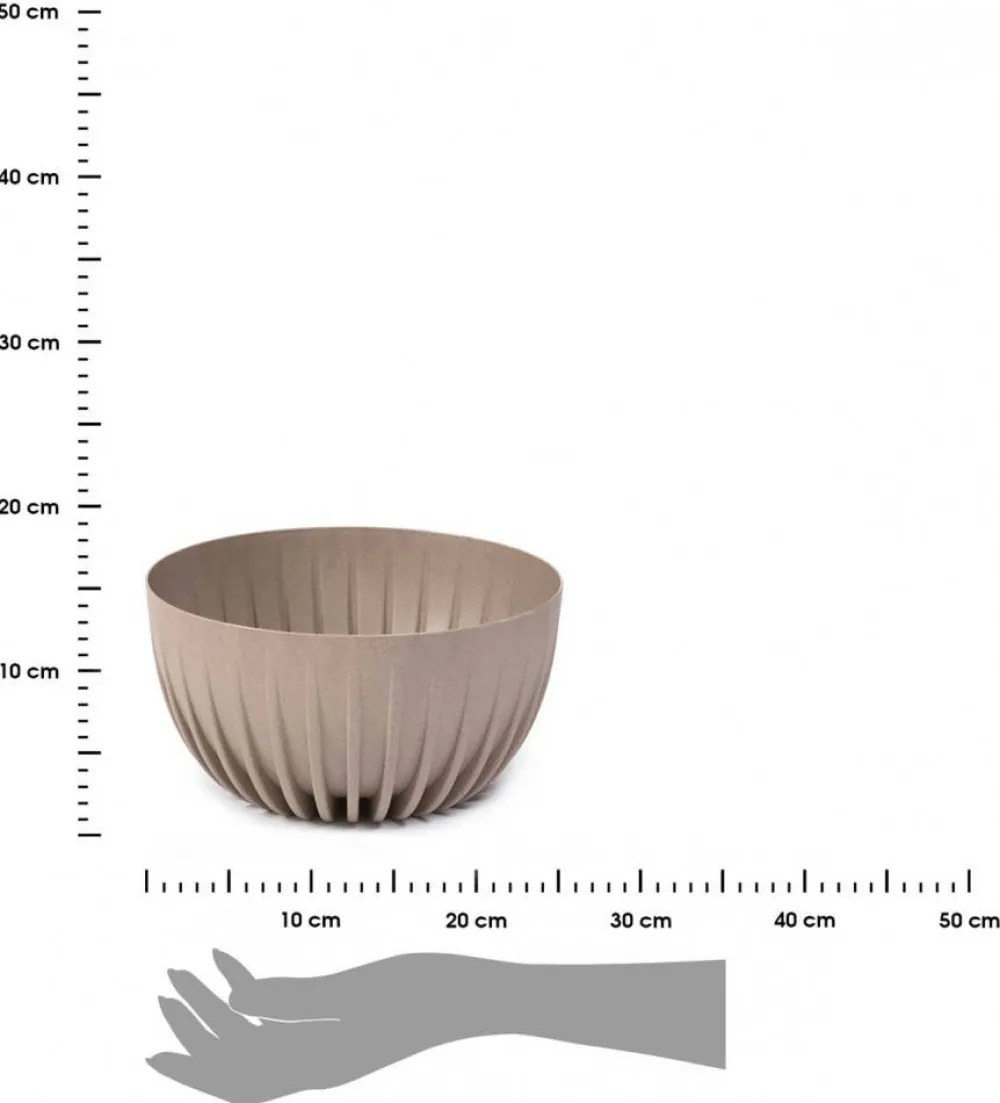 Donica Stripped ECO coffee latte 24xh14 cm * HowHomely