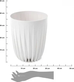 Donica Stripped ECO recykling biała 39xh46 cm * HowHomely Outlet